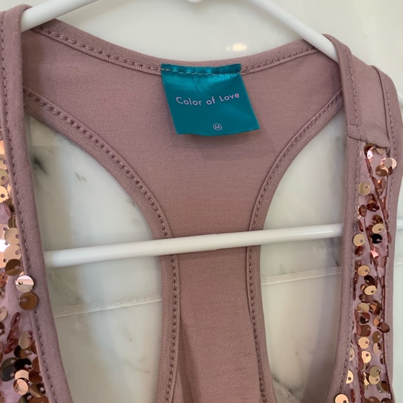 Color of Love Pink Sequin Tank Top (Medium) - Picture 2 of 2